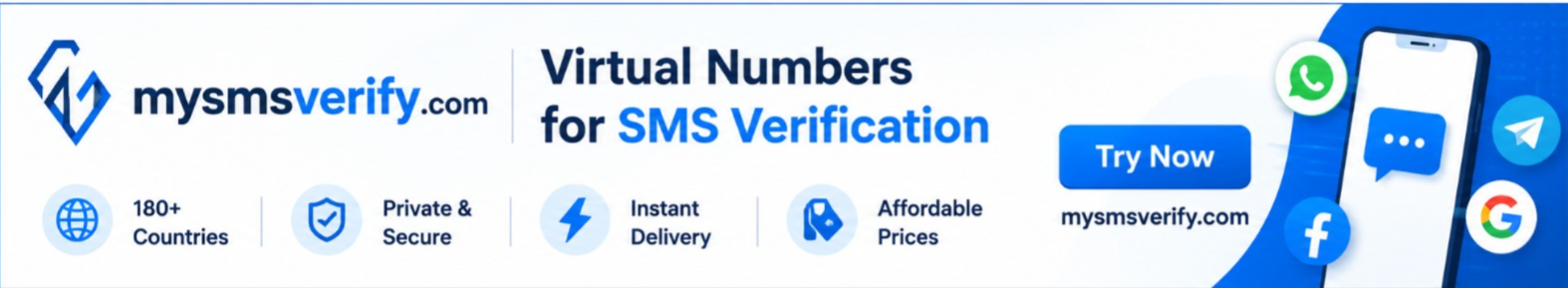 mysmsverify.com — Virtual Numbers for SMS Verification